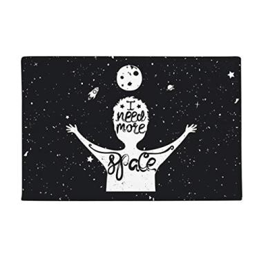 Imagem de DIYthinker Tapete para porta de banheiro com citação branca e preta da More Space