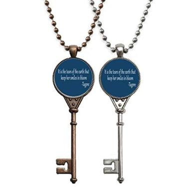 Imagem de OFFbb-USA Colar de chaves Qoutes com frases de cura para amantes de lágrimas florescendo pingente joia decoração de casal