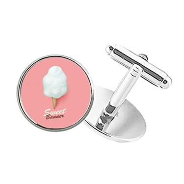 Imagem de DIYthinker Enormes cones de ovo picolés de gelo abotoaduras de botão redondo com clipe de punho