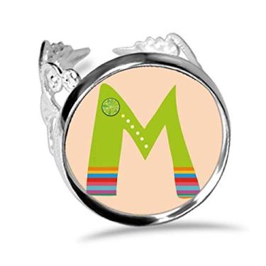 Imagem de DIYthinker M Alfabeto Laranja Fruit Lindo Padrão Anel de Noivado Ajustável Amor Casamento