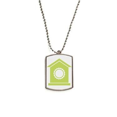 Imagem de DIYthinker Colar com pingente de identificação de cachorro em aço inoxidável Green Nest