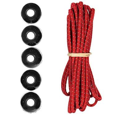 Imagem de Kits de cordas de choque Paracord Planet Ball – 3 m de cabo de choque de 0,5 cm – para acampamento, eventos, tendas, caminhadas, lonas e usos ao ar livre (vermelho imperial reflexivo)