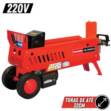 Imagem de Cortador De Lenhas Kawashima RL3520E Elétrico Monofásico 220V 15A 3HP 3400rpm 2 Pólos Com Força de Corte de 7 Toneladas Para Sítios e Chácaras