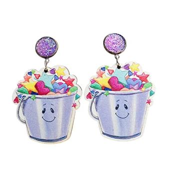 Imagem de Brincos fofos de professores de giz de cera para mulheres e meninas, feitos à mão, engraçados, cadernos de madeira, brincos de leitura de acrílico leve e arco-íris, presentes, Madeira Resina, Ágata