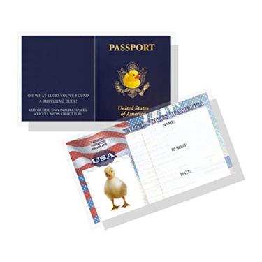 Imagem de Passport Traveling Ducks Tag Hide at Resorts Mexico Game Attach to Rubber Ducks | Pacote com 50 | Mini furador de cartão de 5 x 9 cm DIY | Mini Passport Design Cruising SUV Oh What Luck You Found A
