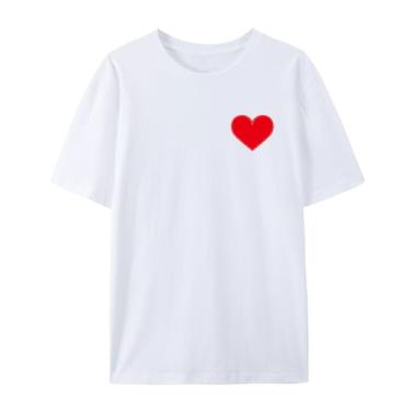 Imagem de Camiseta Love Graphic para amigos Love Funny Graphic para homens e mulheres para o amor, Branco, 4G