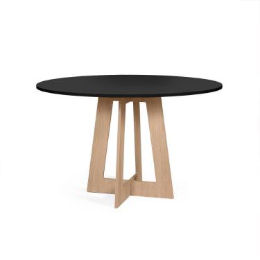 Imagem de Mesa De Jantar Redonda 6 Lugares 120cm Montreal Preto/jade - Straub Web