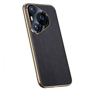 Imagem de POYUFRG Capa fina para Huawei Pura 70 Ultra/70 Pro/70 Pro+/70, proteção de lente com tudo incluído, capa de couro macio leve e luxuosa para negócios, cinza, 70 Ultra