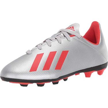 Imagem de Tênis de futebol infantil Adidas 19,4 Firm Ground, Silver Metallic/Hi-res Red/White, 4.5 Big Kid