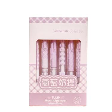 Imagem de Joucien 6 peças/caixa -0,5 mm caixa preta prensa neutra caneta ST cabeça prensa de secagem rápida caneta neutra extrato de leite de uva