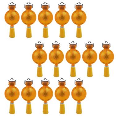 Imagem de Sinalizador Solar Viario LED Kit 15 Unidades Cone Automatico Chuva Segurança Estrada Obra Rua Rodovia Estrada Fiscalizaçao