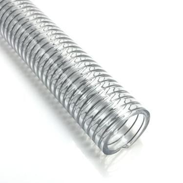 Imagem de Mangueira de sucção reforçada com fio transparente de 5 cm ID × 2-5/40.6 cm OD - tubo de aço espiral de PVC flexível resistente de 3 m, tubo de vinil a vácuo de alta pressão para desenho de água e