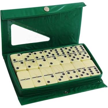 Imagem de Jogo de Dominó Profissional de Osso com 28 Peças e Estojo de Maleta Resistente em Diversas Cores (verde) >São Paulo Online<
