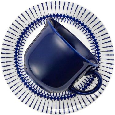 Imagem de Kit 10 Xícaras com Pires Biona Colb Oxford® Cerâmica 200 Ml