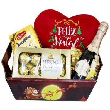 Imagem de Cesta De Natal Amor Chandon Panettone Bauducco + Bombons - Paraíso Do