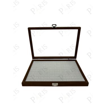 Imagem de Porta Jóias para Anéis em Madeira e Vidro Marrom 36cm 14678-PL