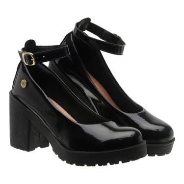 Imagem de Sapato Boneca Scarpin Feminino Tira Tornozelo Removível Salto Baixo Tr