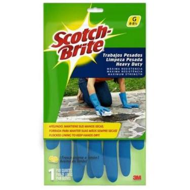Imagem de Luva Limpeza Pesada SCOTCH Brite TAM G AZUL 3M