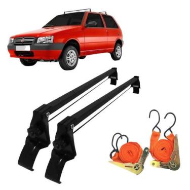 Imagem de Rack Teto Fiat Uno Mille 2 Pts 84 A 2013 + 2 Cintas Catraca - Vhip