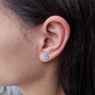 Imagem de Brinco Gota de Brilho Azul Delicada - Holy