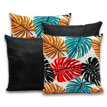 Imagem de kit 4 Capas de Almofadas 40x40cm Decorativa Estampadas  Gorgurinho - B