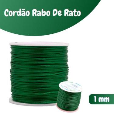 Imagem de Fio De Seda Verde Bandeira - Cordão Rabo De Rato 1mm - Nybc