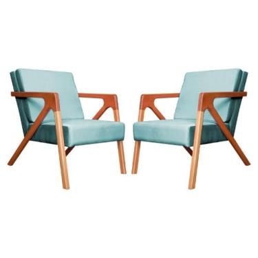 Imagem de Kit 02 Poltronas Decorativas Monalisa para Recepção Veludo Cores - DS 