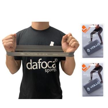 Imagem de Kit 2 Mini Bands Faixas Nível Forte Vollo VP1054 Para Pilates Fisioter