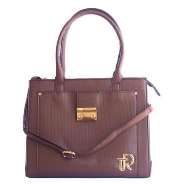 Imagem de Bolsa Grande Feminina Pasta Túlio Rossato Vagana Luxo Marrom - Tulio R