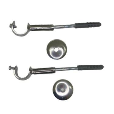 Imagem de Kit 2 suportes simples para varão comum 28mm - cromado - ART DECORAR 
