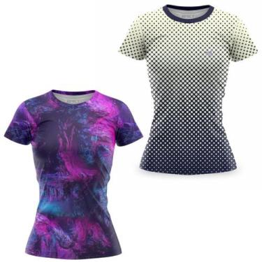 Imagem de Kit 2 Blusa Feminina Academia Camisa Fitness Musculação Caminhada Bike