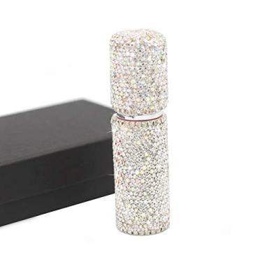 Imagem de Garrafa de spray portátil vazia de strass da Bestbling, frasco de spray cosmético Perfume spray, frasco de perfume de óleo essencial para frasco de vidro 10 ml (prata)