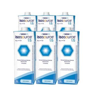 Imagem de Isosource 1.5 1000ml Nestlé Kit Com 6 Unidades Fórmula Alimentação e S