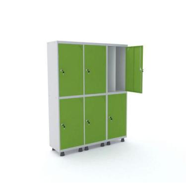 Imagem de Armário Guarda Volume Locker Roupeiro 6 Portas Aço 150cmx193cm - Pandi