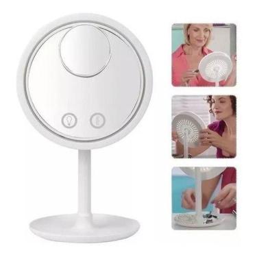 Imagem de Espelho De Led C/ Ventilador Mini Espelho Aumento Usb Pilha - oem, 5V