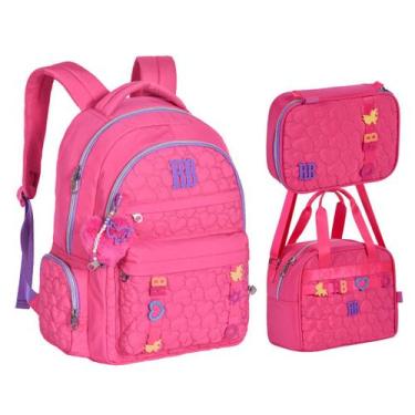 Imagem de Kit Mochila Lancheira Térmica E Estojo Box Rebecca Bonbon Soft Texturi