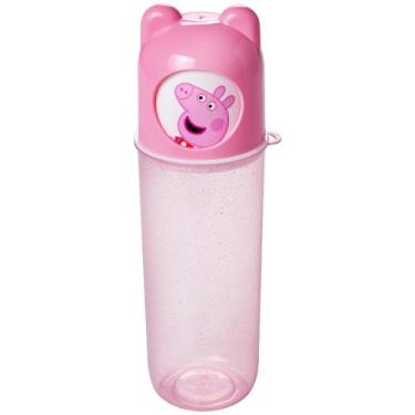 Imagem de Tubo Giratório Infantil Peppa Pasta Escova Itens Higiene - Plasútil