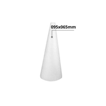 Imagem de Cone Isopor Branco Maciço 9,5cm De Altura Pacote 10 Unidades - CasaTel