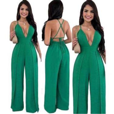 Imagem de Macacao Feminino Decotado Alcinha 2 Fendas Pantalona - Margo Veste, Ve