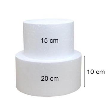 Imagem de Base De Bolo Fake Isopor 15 e 20 C/ 10cm 2 Andar Cenográfico - Megaeps