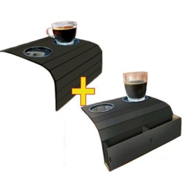 Imagem de Kit 2 Esteira Mdf Bandeja Porta Controle + Porta Copo - spezialle, Pre