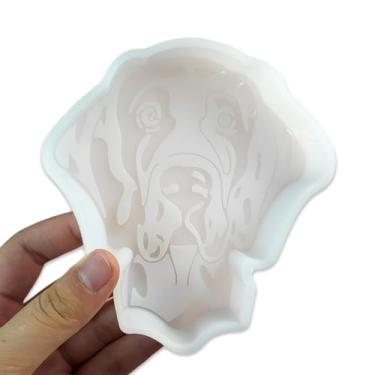 Imagem de Duawenki Molde de silicone para carro em forma de cabeça de cachorro para fazer contas aromáticas de sabonete, pingente, vela, resina, ornamentos decorativos de gesso e cimento