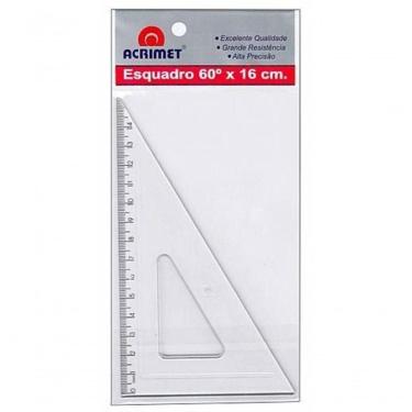 Imagem de Esquadro Escolar Acrimet De 30º X 60º Graus Com 16 Cm 521