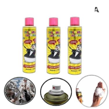 Imagem de Neve Artificial 3 Latas Spray Espuma Carnaval Slime Alegria