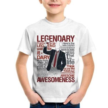Imagem de Camiseta Infantil Legendary Awesomeness - Foca na Moda, Branco, 8