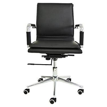 Imagem de Cadeira Diretor Pelegrin em Couro Pu Pel-8003l Preta Design Charles Eames