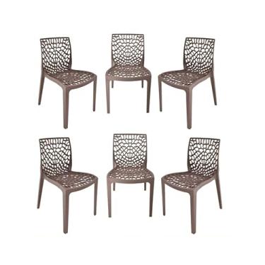 Imagem de Kit com 6 Cadeiras Gruvyer Fendi Sala de Jantar, Cozinha, Bares e Restaurante