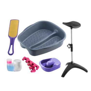 Imagem de Kit Manicure Pedicure Tripé + Tigela mão + Bacia Pés + Lixa + Separado