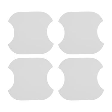 Imagem de TUCKBOLD Ímã do carro maçaneta da porta do carro protetor contra arranhões 91 x 93 mm antiarranhões | Película protetora de maçaneta de porta branco puro 4 peças