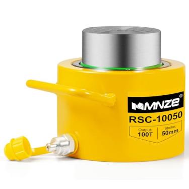 Imagem de MMNZE 100T 50Mm/2 Tempos Cilindro Hidráulico Jack Porta Power Ram Jack Cilindro De Elevação De Ação Simples Retrai Automaticamente Para Máquinas Construção De Pontes De Navios